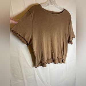 Aerie XXL beige crop t shirt